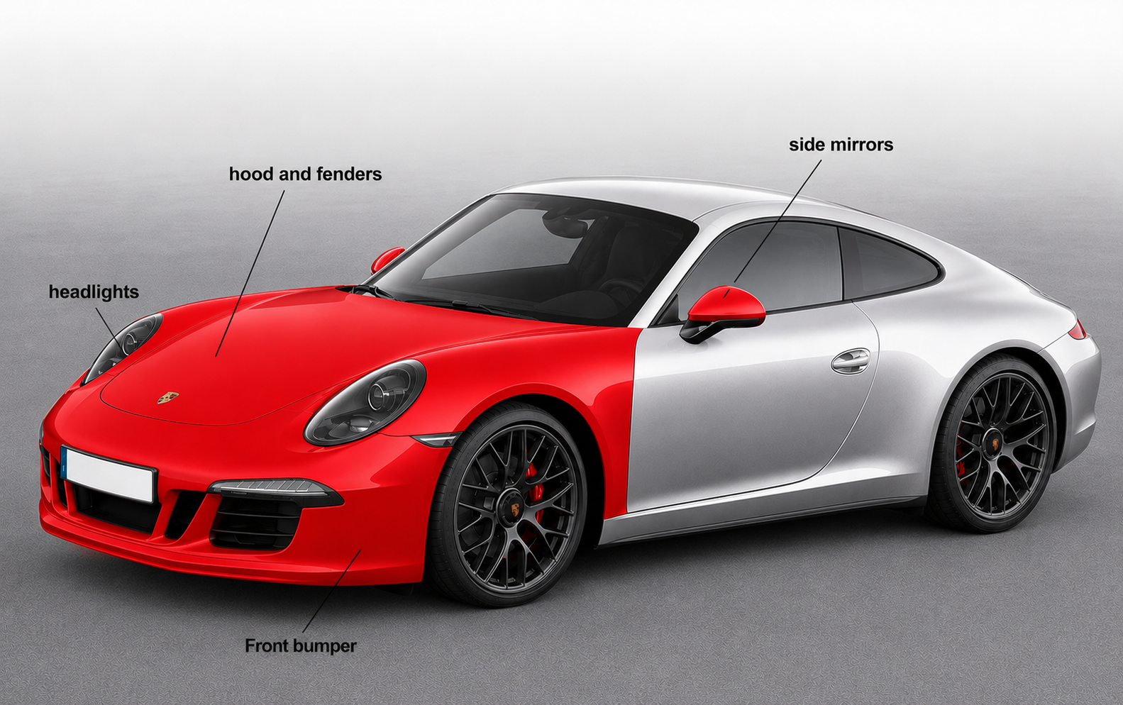 Full front paint protection film coverage diagram